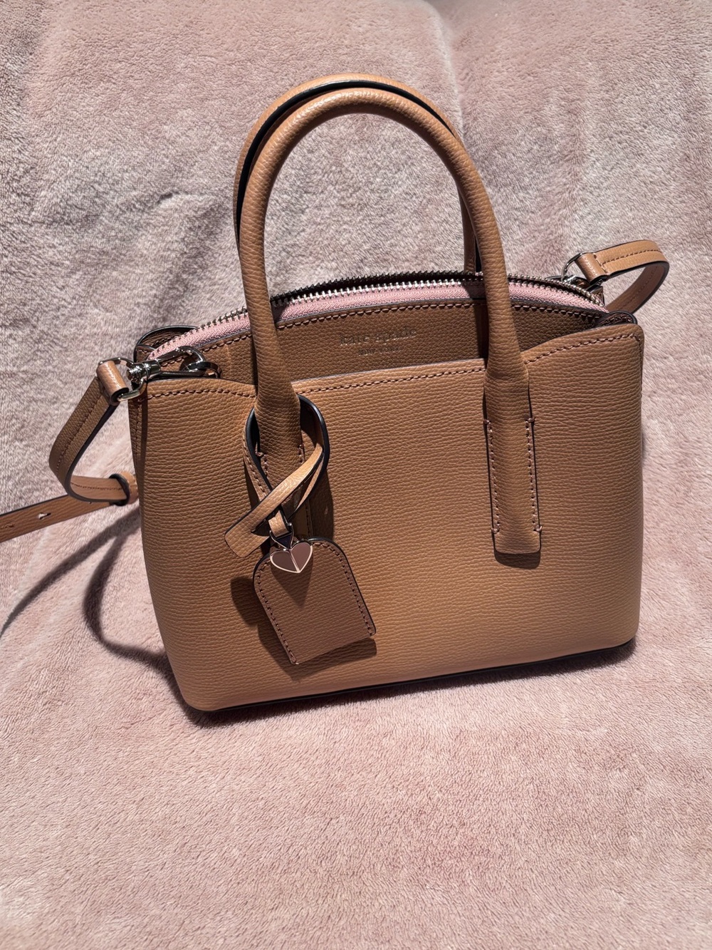Kate Spade New York Pebbled Leather Mini Satchel Crossbody NWOT– Tan/Camel